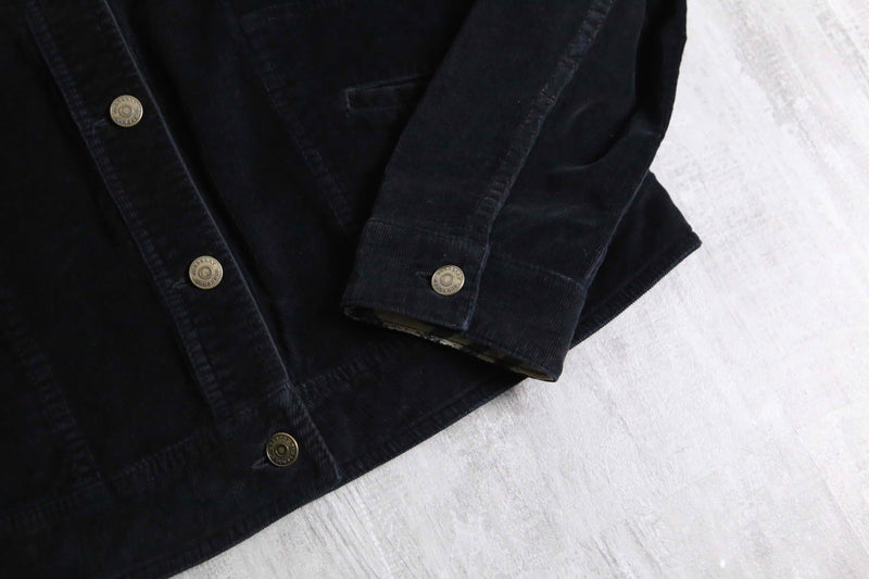 “Burberry” black corduroy tracker jacket
