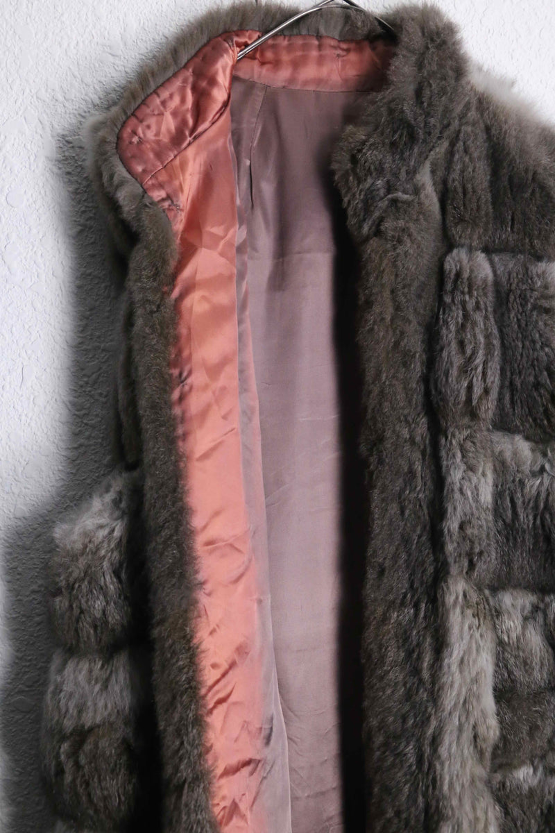 1970-80 real fur long vest coat