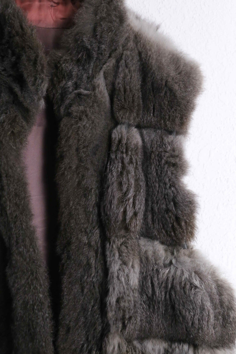 1970-80 real fur long vest coat