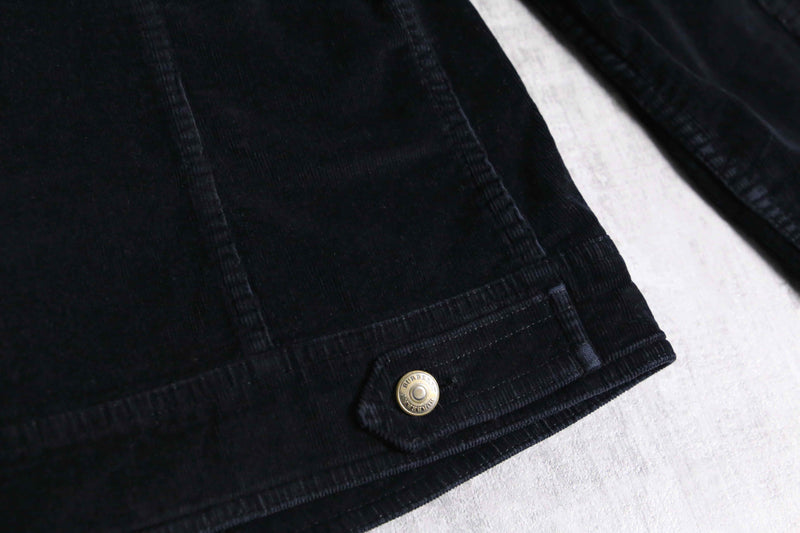 “Burberry” black corduroy tracker jacket