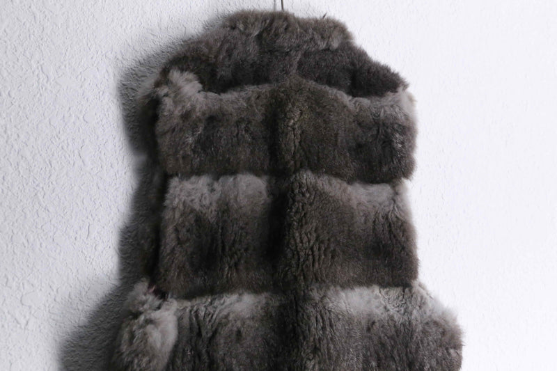 1970-80 real fur long vest coat