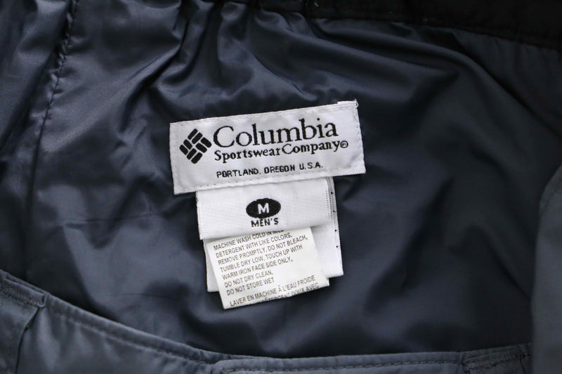 90's "Columbia" metallic gray buggy silhouette technical pants