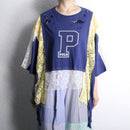 "Re:make" lace&ribbon patchwork damage Tee