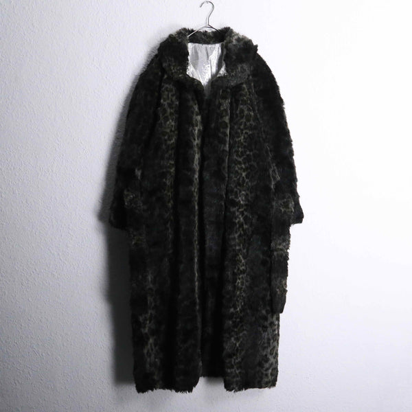 vintage leopard long fur gown coat