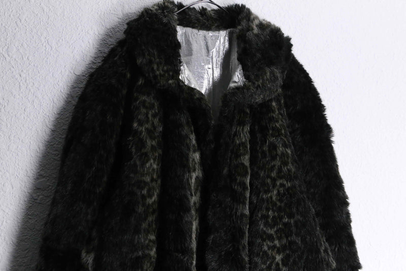 vintage leopard long fur gown coat