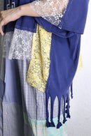 "Re:make" lace&ribbon patchwork damage Tee