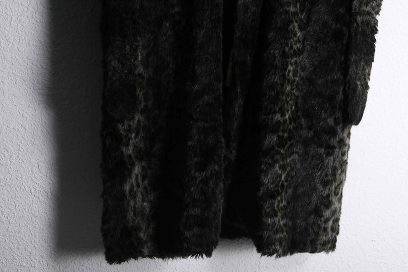 vintage leopard long fur gown coat