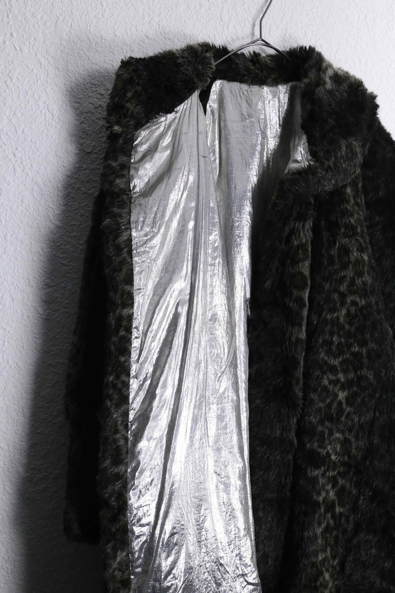vintage leopard long fur gown coat