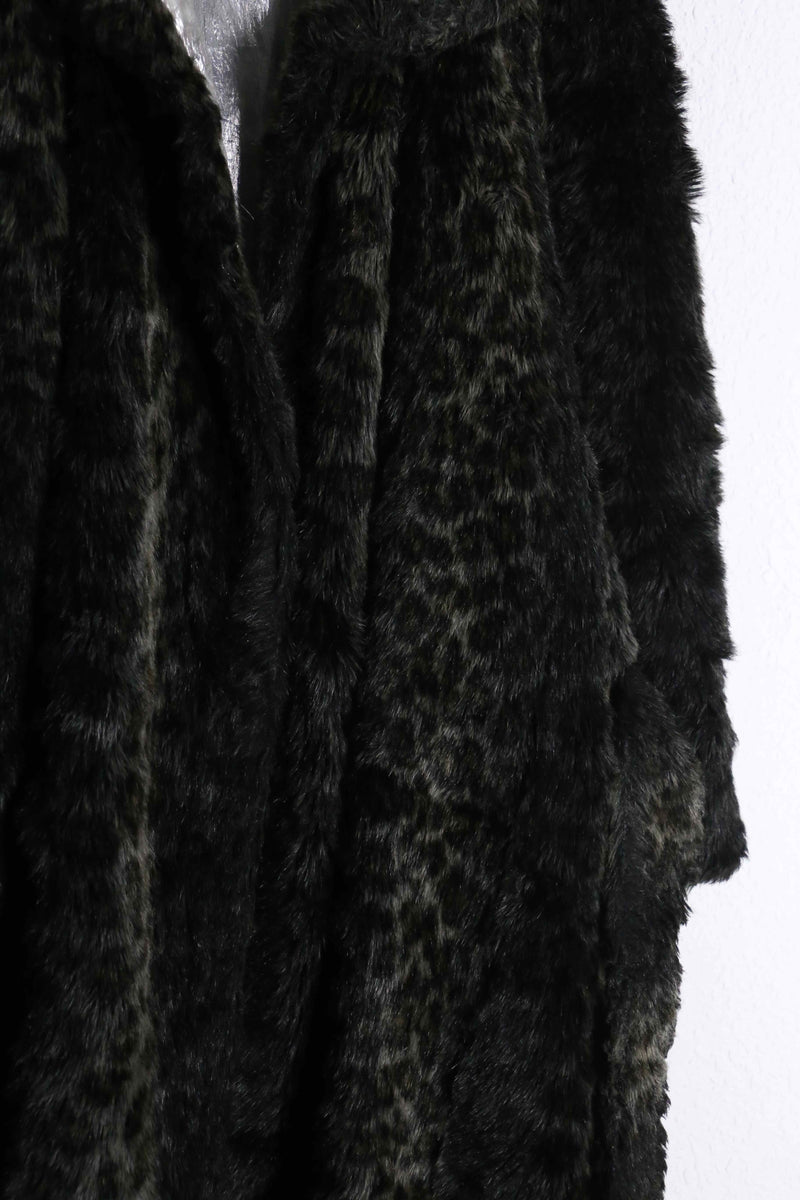 vintage leopard long fur gown coat