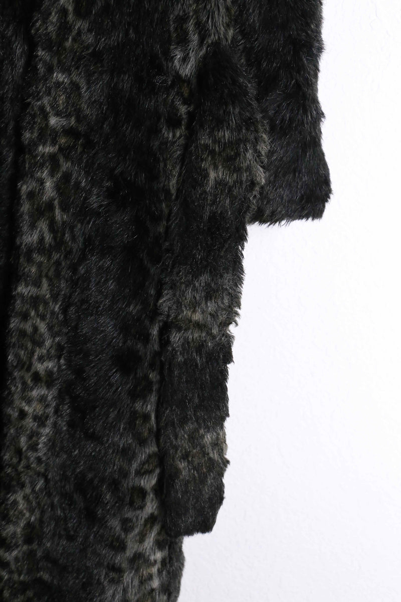 vintage leopard long fur gown coat