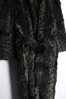 vintage leopard long fur gown coat