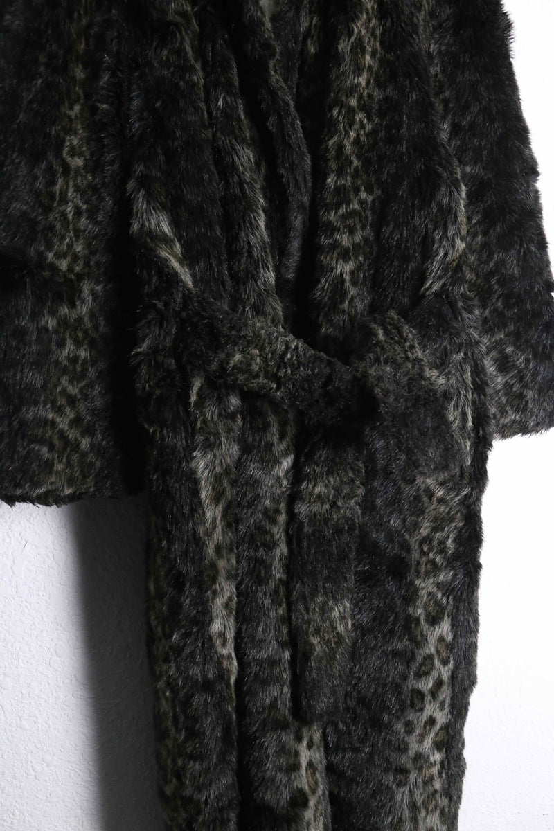 vintage leopard long fur gown coat