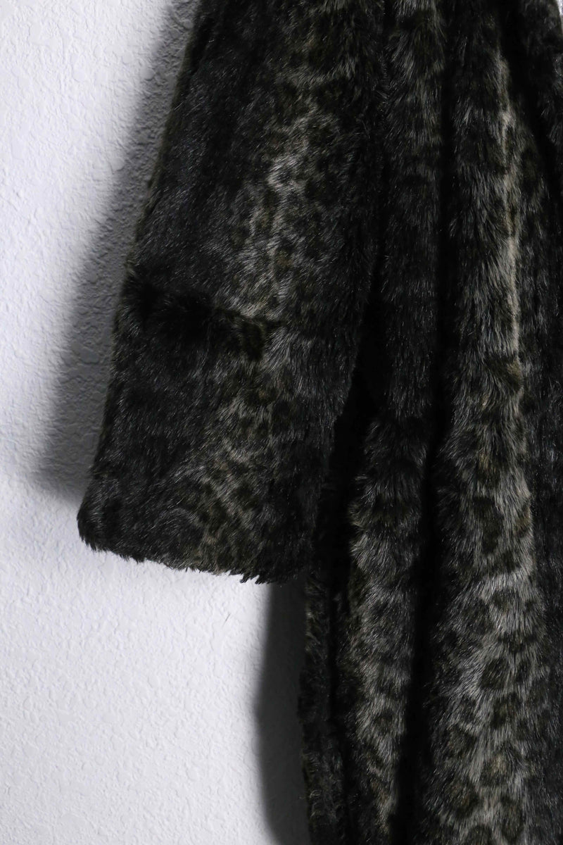 vintage leopard long fur gown coat