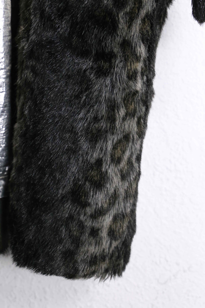 vintage leopard long fur gown coat