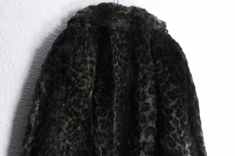 vintage leopard long fur gown coat