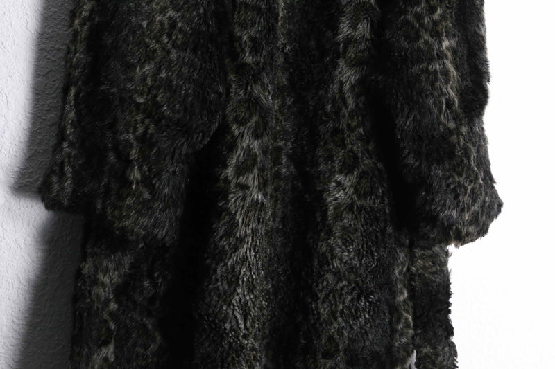 vintage leopard long fur gown coat