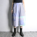"Re:make" stripe shirt patchwork shorts