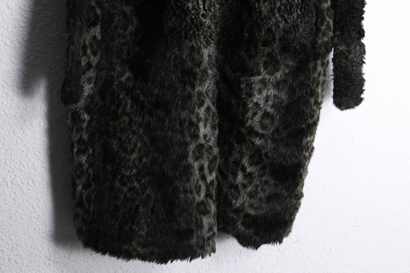 vintage leopard long fur gown coat