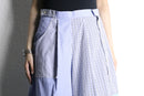 "Re:make" stripe shirt patchwork shorts