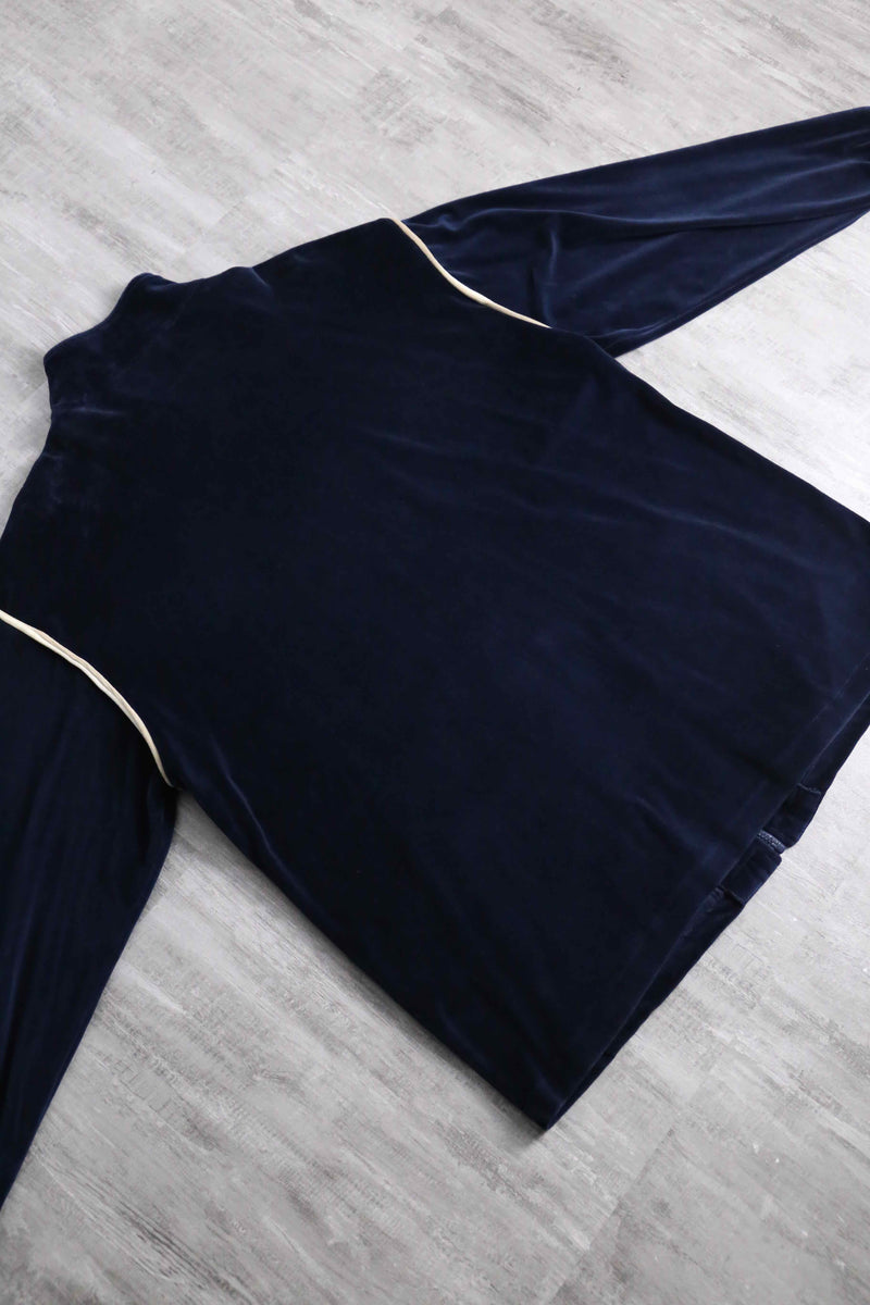 ”Sean John” navy color logo emb velours track jacket