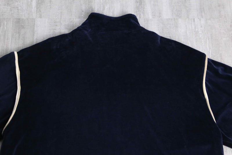 ”Sean John” navy color logo emb velours track jacket