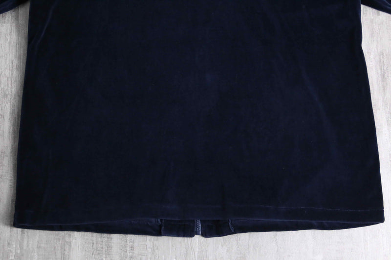 ”Sean John” navy color logo emb velours track jacket