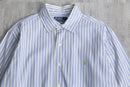 “Polo by Ralph Lauren” blue × green stripe  shirt