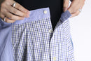 "Re:make" stripe shirt patchwork shorts