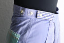 "Re:make" stripe shirt patchwork shorts