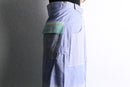 "Re:make" stripe shirt patchwork shorts
