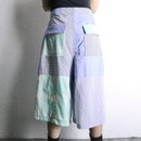 "Re:make" stripe shirt patchwork shorts