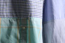 "Re:make" stripe shirt patchwork shorts