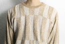 beige block pattern design knit