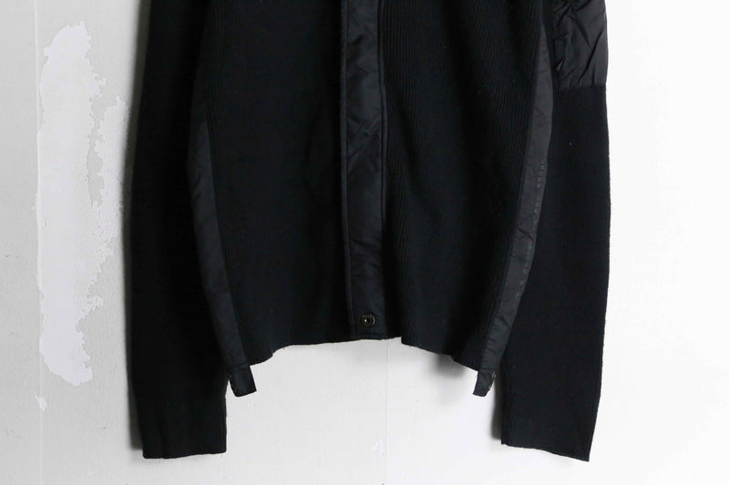 material switch high neck zip knit jacket