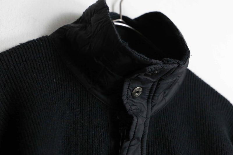 material switch high neck zip knit jacket