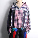 "Re:make" patchwork check shirt hoodie