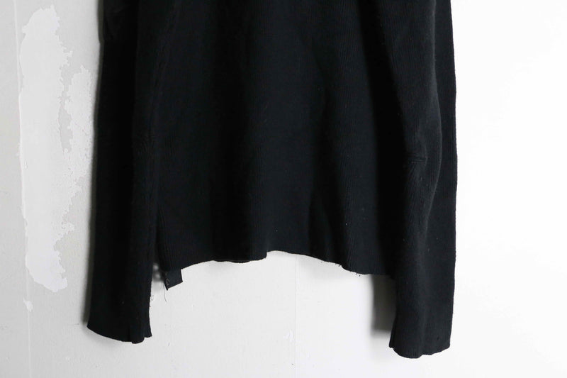 material switch high neck zip knit jacket