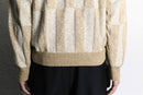 beige block pattern design knit
