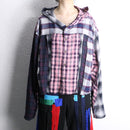 "Re:make" patchwork check shirt hoodie