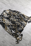 botanical sheer frill wrinkle shirt