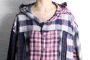 "Re:make" patchwork check shirt hoodie