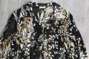 botanical sheer frill wrinkle shirt
