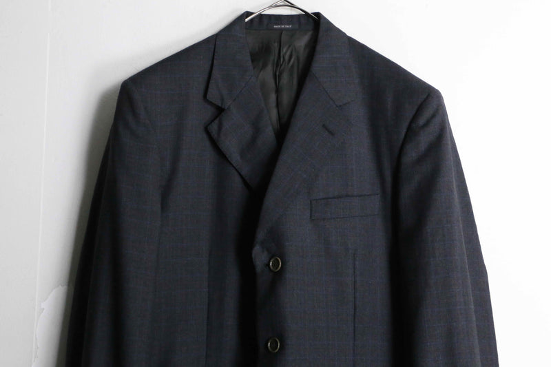 "Pierre Cardin" chacoal gray check wool tailored jacket