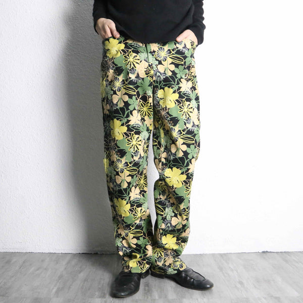 botanical pattern full length pants