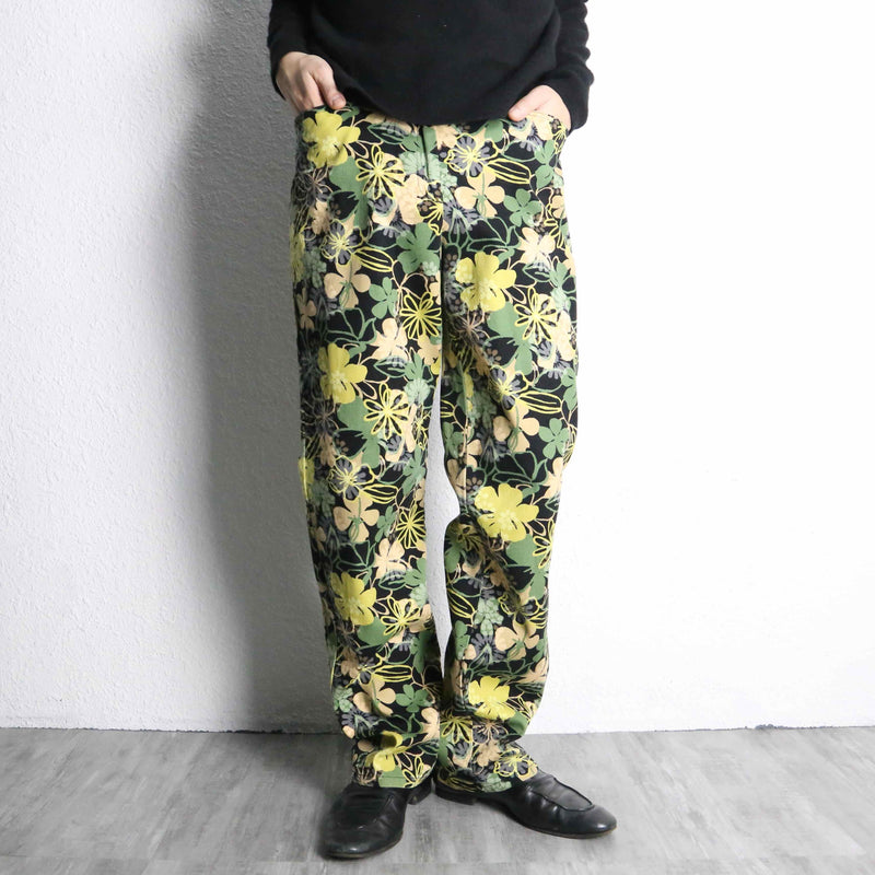 botanical pattern full length pants