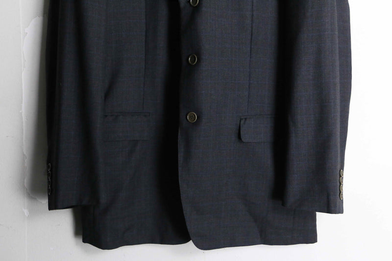 "Pierre Cardin" chacoal gray check wool tailored jacket