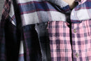 "Re:make" patchwork check shirt hoodie