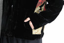 “CHICO'S” oriental panel velour tracker jacket