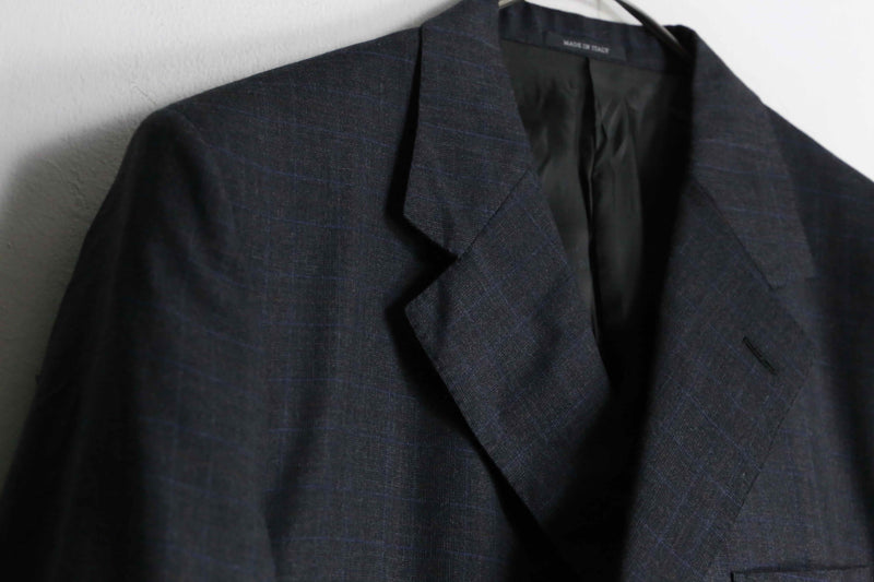 "Pierre Cardin" chacoal gray check wool tailored jacket