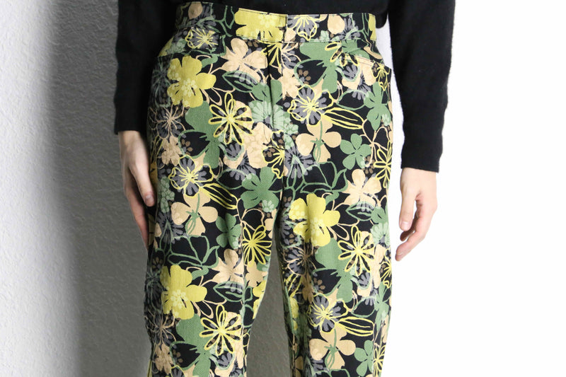 botanical pattern full length pants